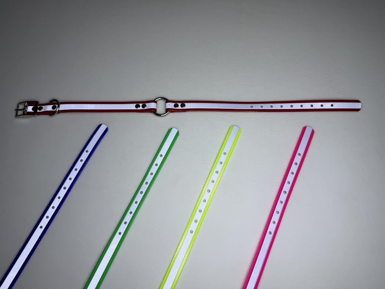 REFLECTIVE DAYGLO ONE INCH WIDE COLLAR WITH D AND O RING